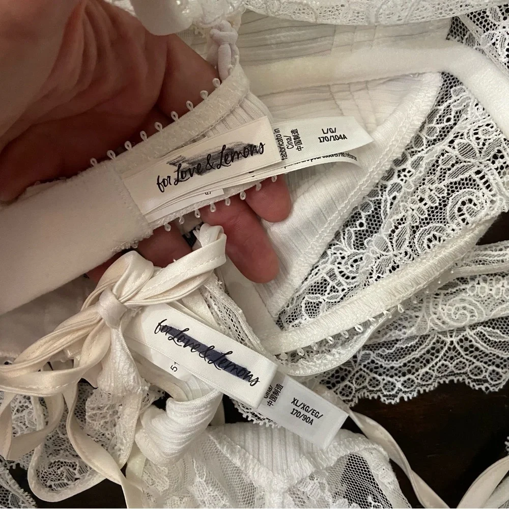 New! For love and lemons Dahlia Lingerie Set Corset & Thong 1286